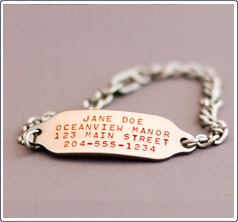 Stainless Steel Medical ID Bracelets for Long Term Care
